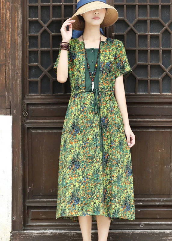 Today’s Special draped dressBohemian Green Square Collar Tie Waist Patchwork Fake Two Piece Dresses Short Sleeve Today’s Special draped dressBohemian Green Square Collar Tie Waist Patchwork Fake Two Piece Dresses Short Sleeve