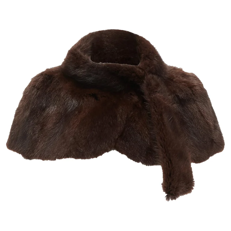 Unmissable Offer Marni Genuine Fur Logo Leaf Lined Loop Through Capelet Stole