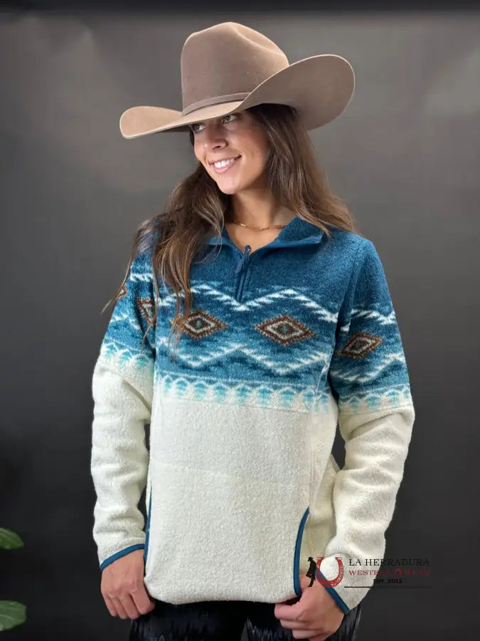 Final Clearance Rock&roll Womens Aztec Berber Jacket Teal