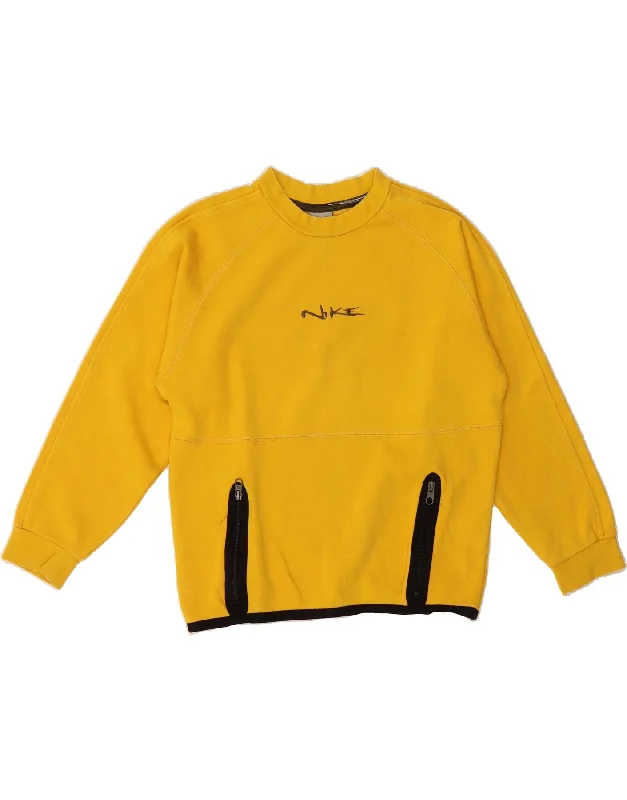 Exclusive Offers NIKE Boys Sweatshirt Jumper 11-12 Years Medium Yellow Cotton