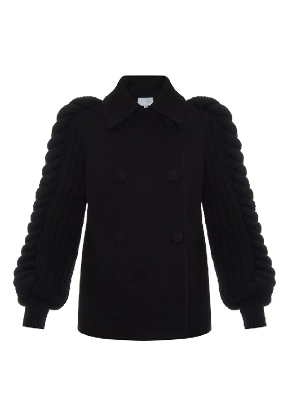 Today’s Deal urban casual coatBLACK KNITTED SLEEVES BLAZER