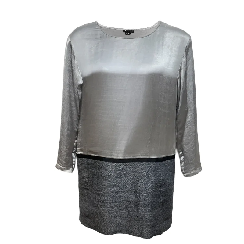 Final Clearance formal dressKaimira Wool Linen Blend Dress By Theory In Grey, Size: 12 Final Clearance formal dressKaimira Wool Linen Blend Dress By Theory In Grey, Size: 12