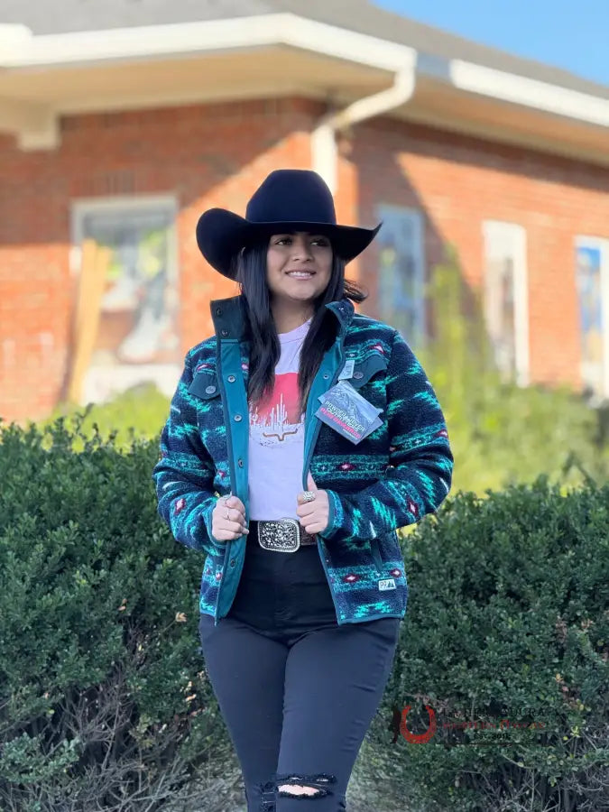 Weekend Flash Sale PANHANDLE TEAL PRINTED BERBER JACKET
