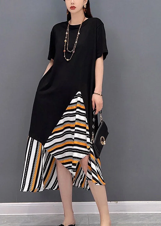 Extra Savings knit dressStylish Black O-Neck Asymmetrical Chiffon Patchwork Long Dress Short Sleeve Extra Savings knit dressStylish Black O-Neck Asymmetrical Chiffon Patchwork Long Dress Short Sleeve