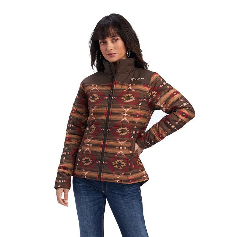 trendy casual outerwearAriat Women's Crius Insulated Jacket Canyonlands Print, Brown