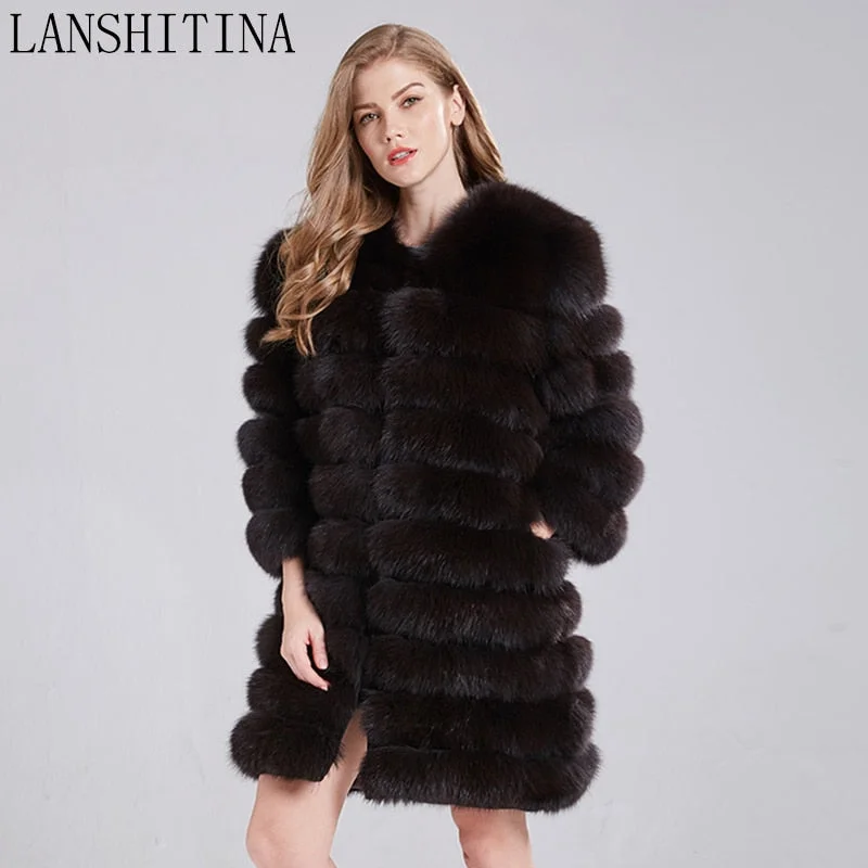 cold weather coatReal Fox Fur Jacket Natural Fur Coats Vest Real 2018 new style Long Coat Winter Warm Coat Natural fur coat Real Fox Fur Vest