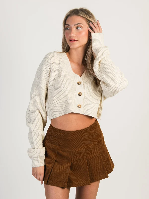 Steals and Deals HARLOW KIMMY CROPPED CARDI - OATMEAL