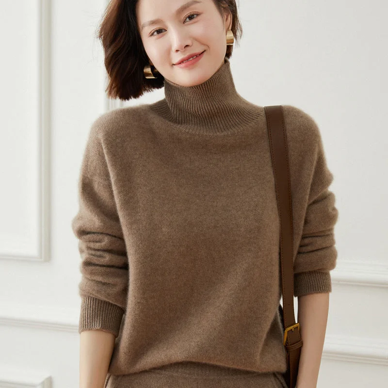 Early Bird Discount Thickened Turtleneck Pullover Loose Solid Color Casual Simple Slimming Knitted Cashmere Sweater