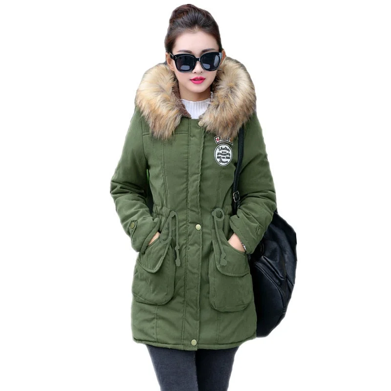 insulated coatNew Long Parkas Female Womens Winter Jacket Coat Thick Cotton Warm Jacket Womens Outwear Parkas Plus Size Fur Coat 2018