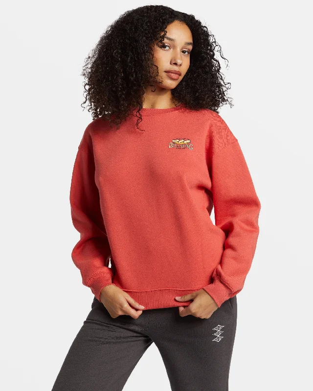 Act Fast Tricolor Hibiscus Sweatshirt - Red Rock