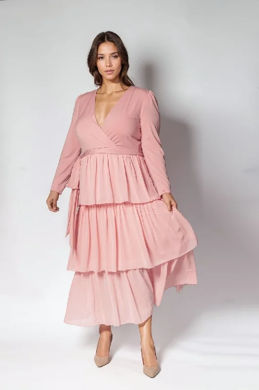 long-sleeve floral dressOlivia Dress Pink