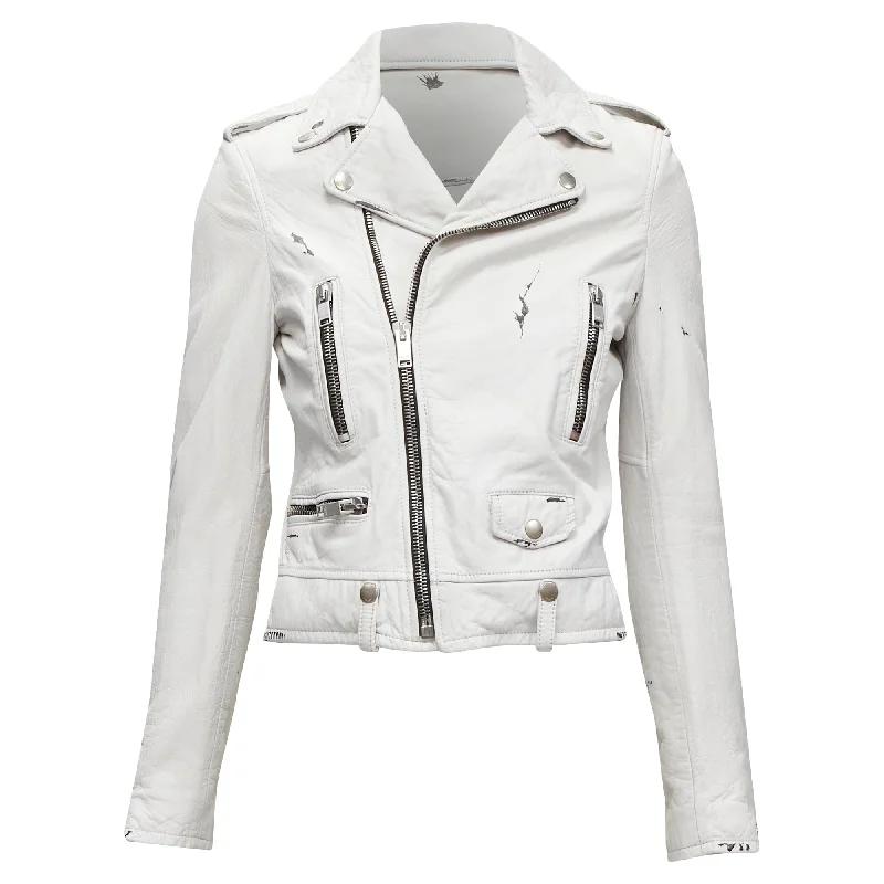 Savings Galore Saint Laurent Hedi Slimane lambskin leather distressed biker