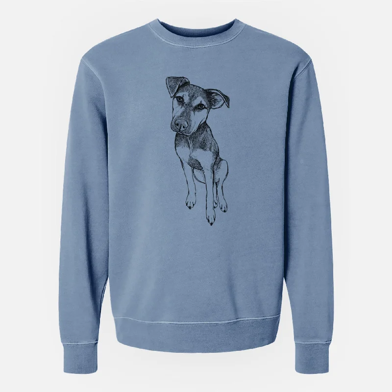 Price Break sleek sports hoodieDoodled Tuesday the Mixed Breed - Unisex Pigment Dyed Crew Sweatshirt
