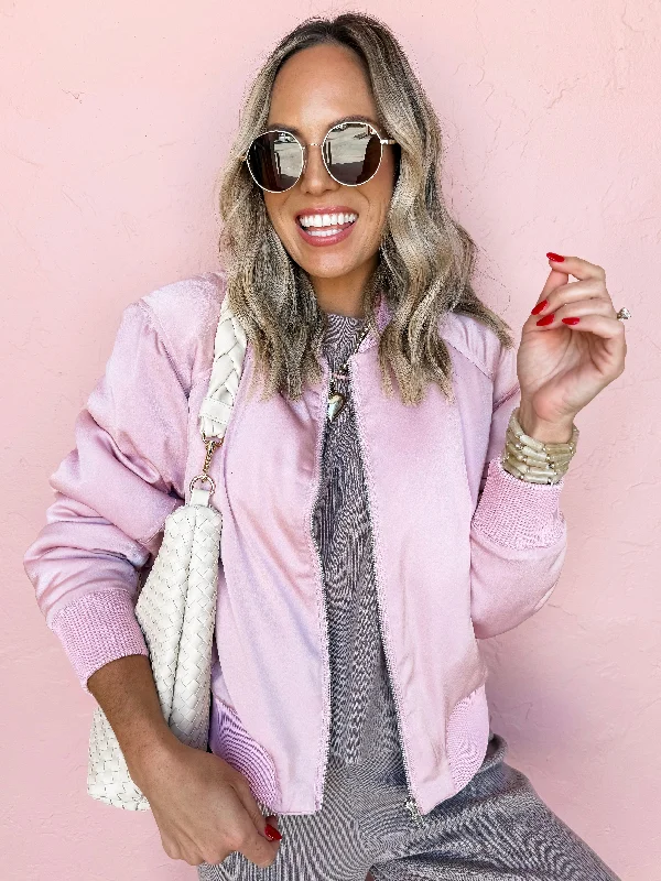 Buy Now wool-blend coat[Dear John] Samaria Relaxed Bomber Jacket-Satin Pink