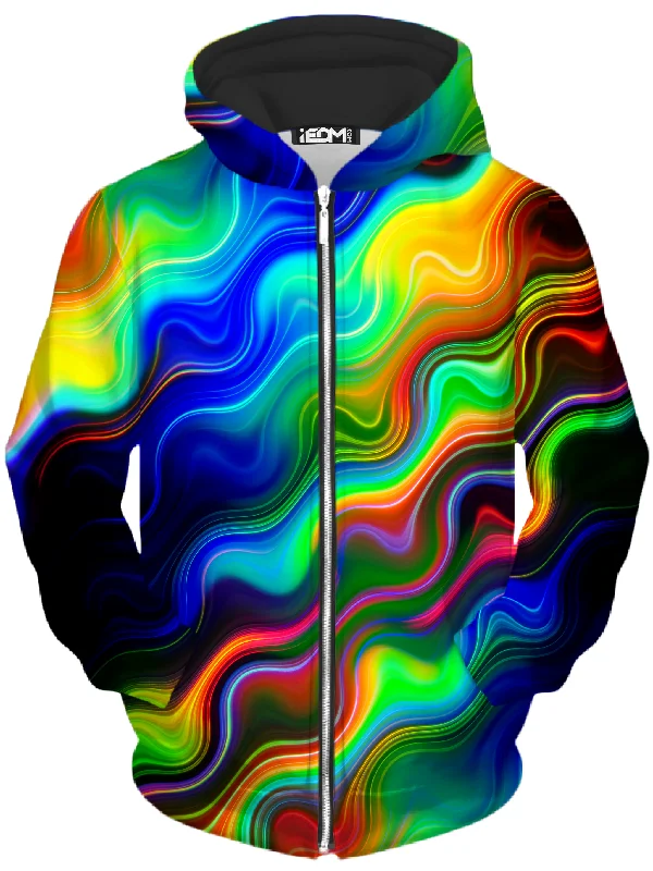 graphic hoodieColor Wave Unisex Zip-Up Hoodie