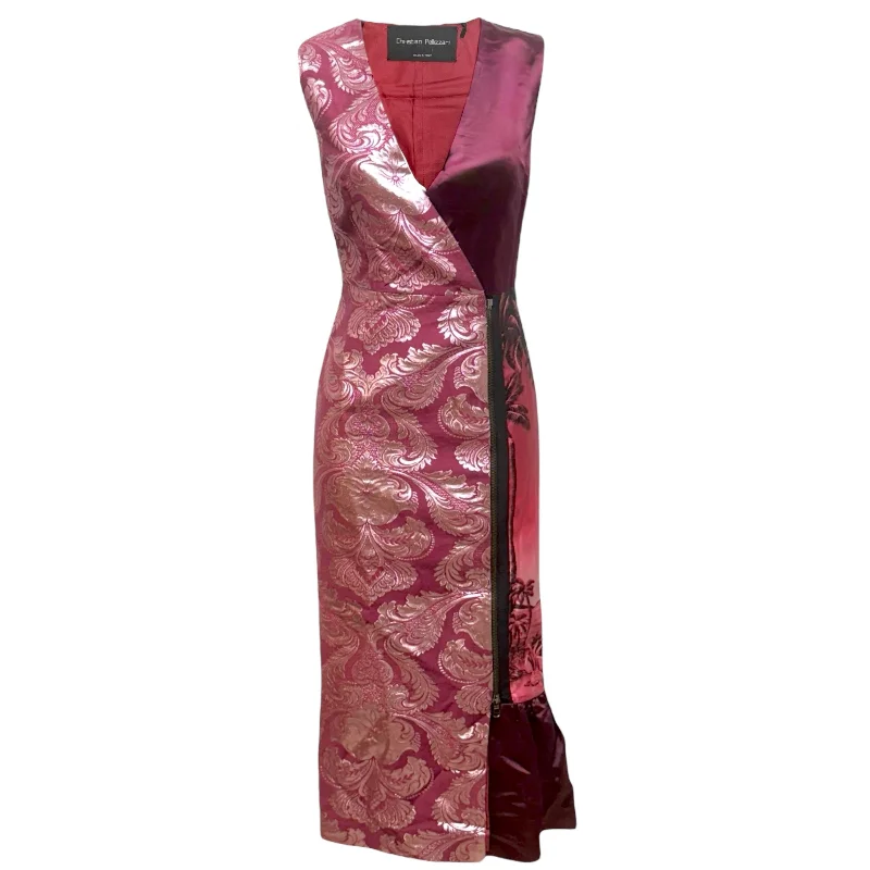Deep Discounts elegant dressLong V-Neck + Zip Party By Christian Pellizzari In Multi-colored, Size: US S/IT 40 Deep Discounts elegant dressLong V-Neck + Zip Party By Christian Pellizzari In Multi-colored, Size: US S/IT 40