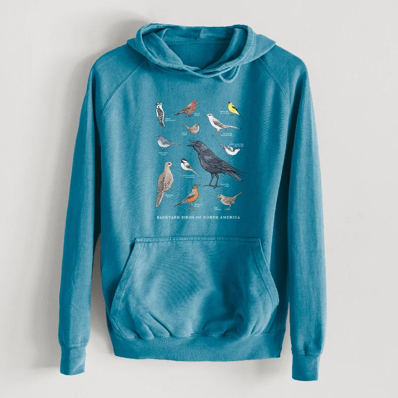 smooth fit athletic sweatshirtCommon Backyard Birds of North America  - Mid-Weight Unisex Vintage 100% Cotton Hoodie