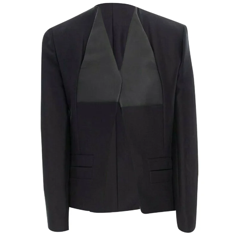 Year-End Clearance Balenciaga leather panel collarless jacket