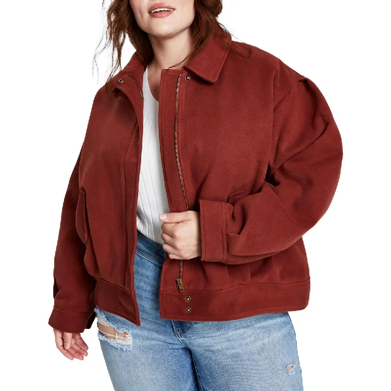 Value Deals Plus Womens Solid Outerwear Bomber Jacket