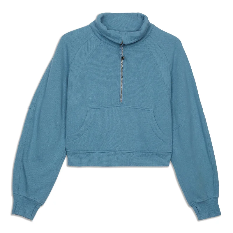 Year-End Sale Scuba Oversized Funnel Neck Half Zip - Resale