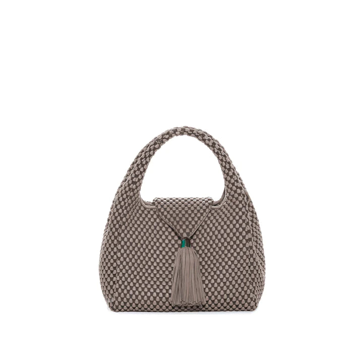 floral wrap dressTissa Fontaneda Simple Matter Tassle Ash Grey Shoulder Bag