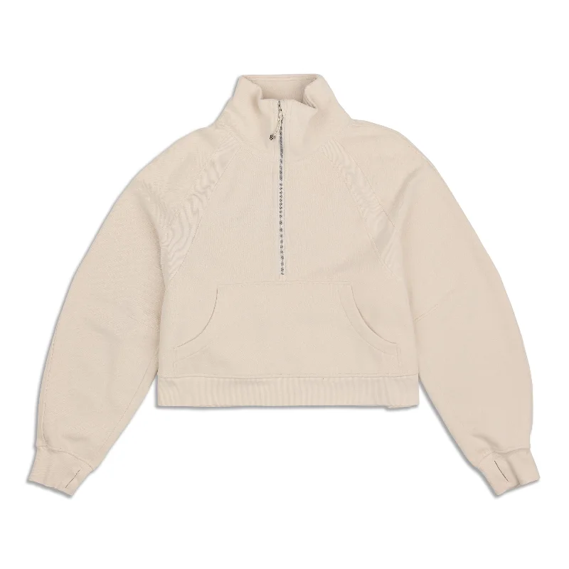 Quick Sale Scuba Oversized Funnel Neck Half Zip