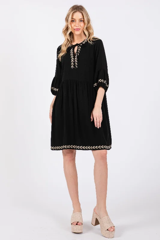 Shop and Save trendy dressBlack Long Sleeve Dress