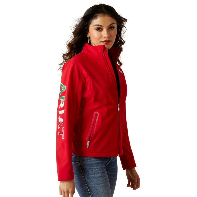 warm trench coatAriat Women's Classic Team Softshell MEXICO Water Resistant Jacket, Red