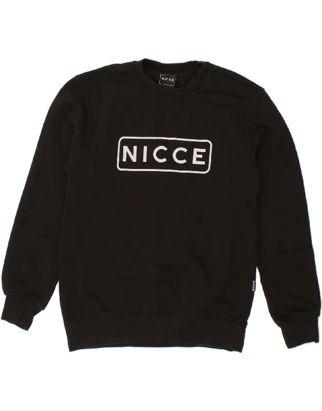 Shop and Save NICCE Mens Graphic Sweatshirt Jumper Small Black Cotton