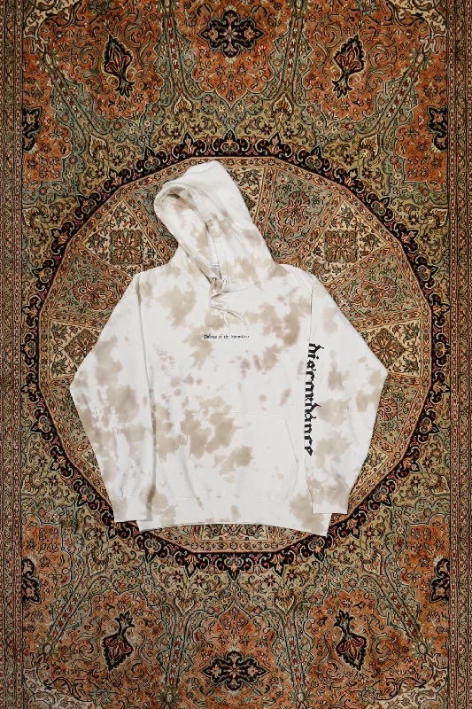 Children of the discordance HAND DYEING & LOGO PRINT HOODIE (BEIGE)