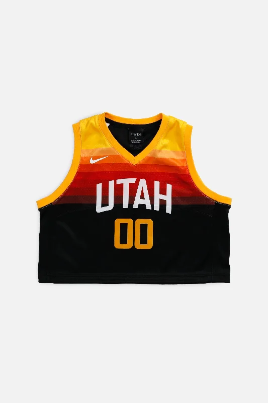 Closeout loose fit sports sweatshirtRework Utah Jazz NBA Crop Jersey - M