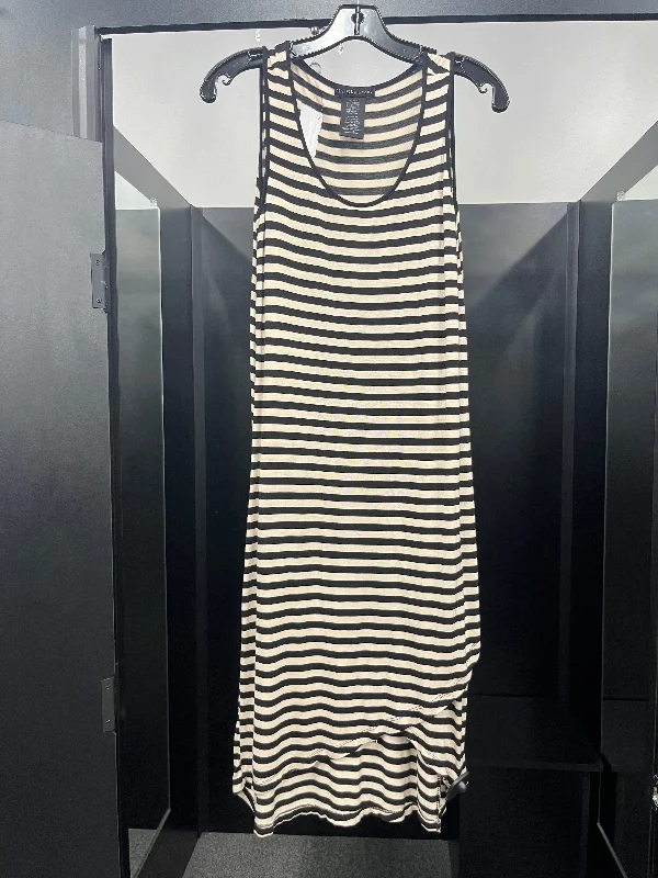 Midnight Madness satin midi dressStriped Dress Casual Midi Designer History, Size M