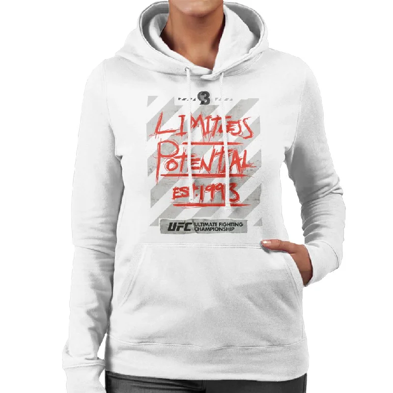 Savings Bonanza casual hoodieUFC Limitless Potential Tape Red Text Women's Hooded Sweatshirt