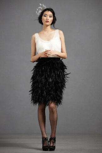 ashionable dressBHLDN Frolicking Feathers Skirt - Black