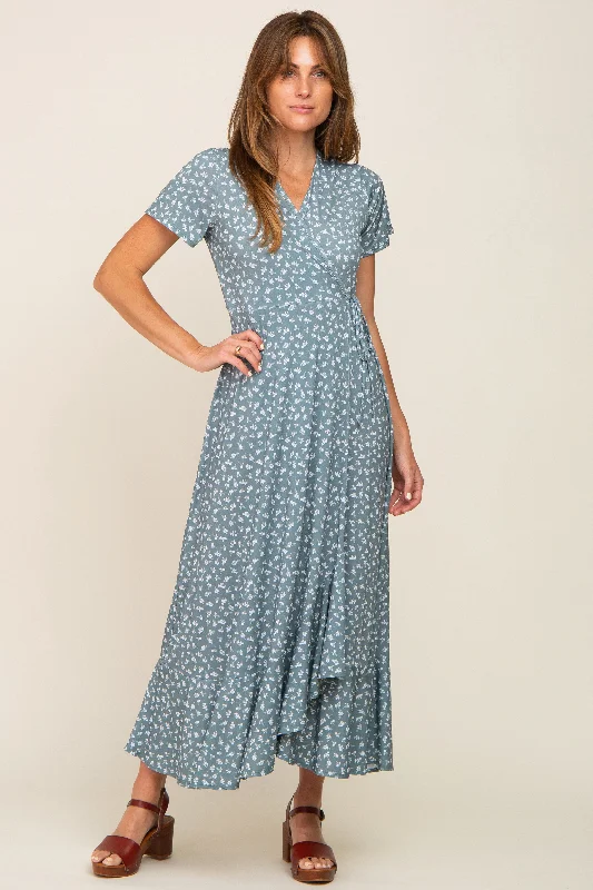 Crazy Savings elegant shift dressLight Olive Floral Wrap Front V-Neck Short Sleeve Midi Dress Crazy Savings elegant shift dressLight Olive Floral Wrap Front V-Neck Short Sleeve Midi Dress