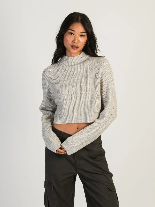 Price Reduction HARLOW SADIE MOCKNECK SWEATER - HEATHER GREY