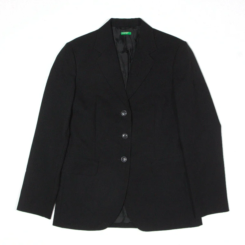 Major Savings vintage coatUNITED COLORS OF BENETTON Blazer Jacket Black Womens UK 10