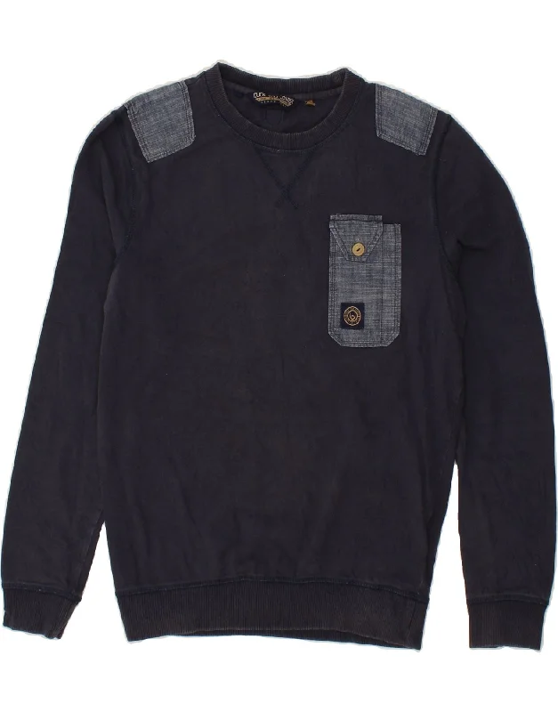 Stock Clearance DUCK AND COVER Mens Sweatshirt Jumper Small Navy Blue Cotton