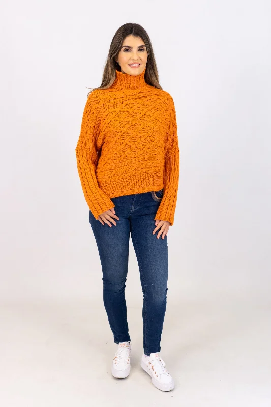 flowy evening dressMd'M Orange Cable Sweater