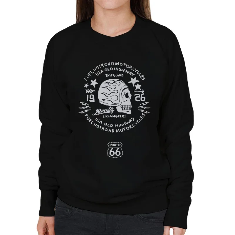 cozy workout hoodieRoute 66 USA Old Highway Motorcycles Women's Sweatshirt