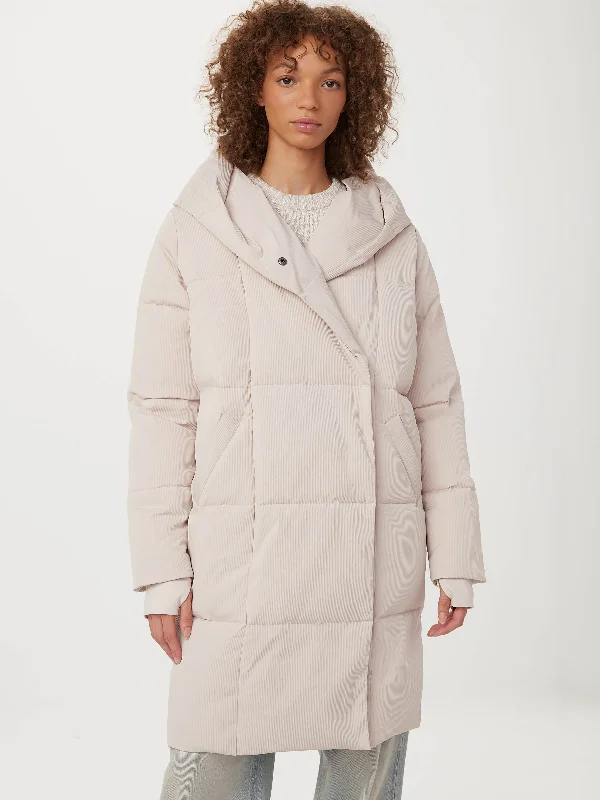 padded coatThe Ribbed Hygge Puffer Coat in Grey Morn