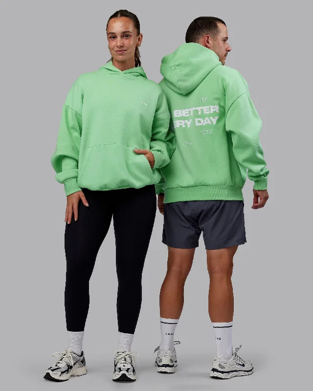 1% Better Value Series Oversized Hoodie - Surreal Green-White