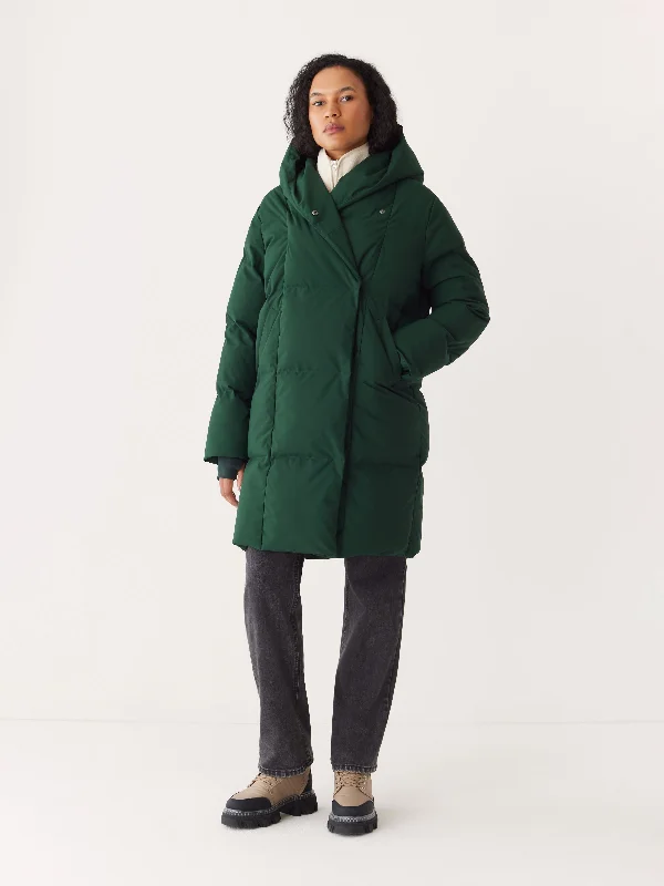 cold weather coatThe Hygge Puffer Coat in Forest Green