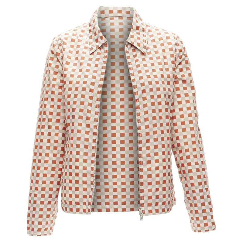 Take Advantage Marni checkerboard colla zip shell jacket