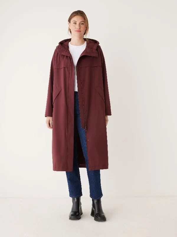 contemporary coatThe Anorak Rain Jacket in Dark Red