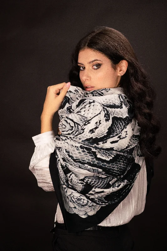 stylish party dressBet and Malfie Christine Long Silk Foulard Scarf