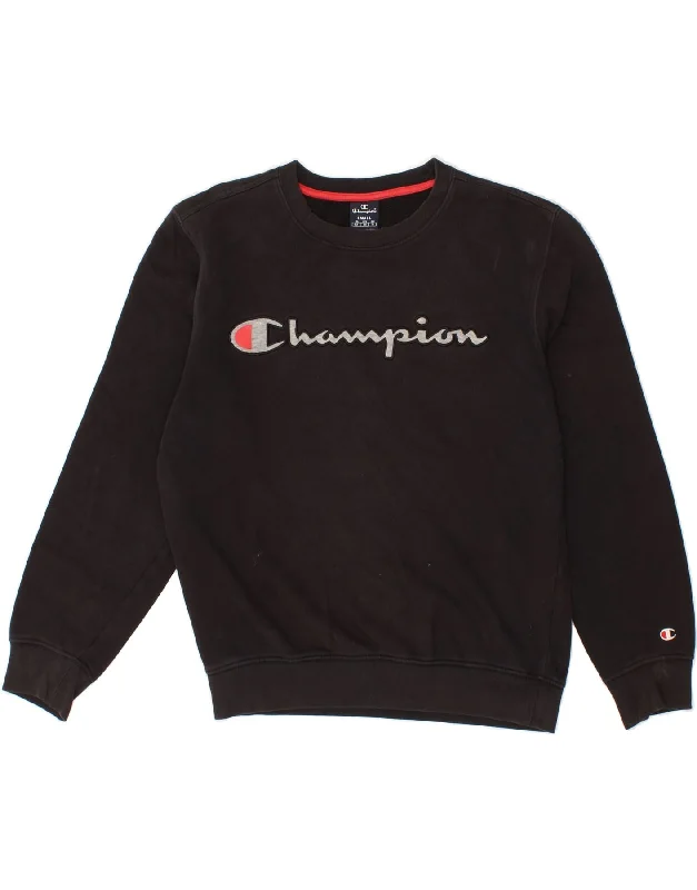 Bonus Savings CHAMPION Mens Graphic Sweatshirt Jumper Small Black Cotton
