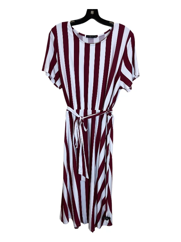 Season Finale Sale pleated maxi dressDress Casual Midi By Clothes Mentor In Red & White, Size: Xl