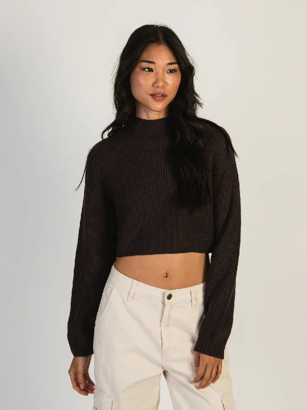 Shop and Save HARLOW SADIE MOCKNECK SWEATER - BROWN