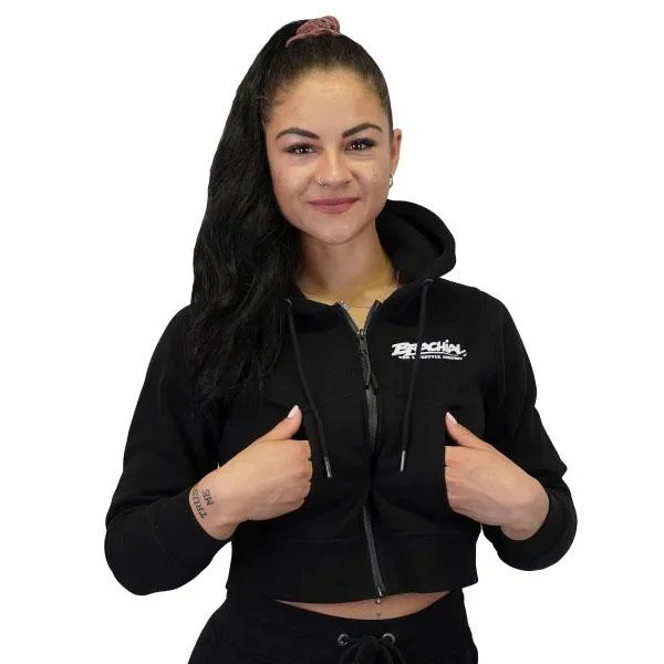 Lowest Price Brachial Cropped Zip Hoody Breezy - Black